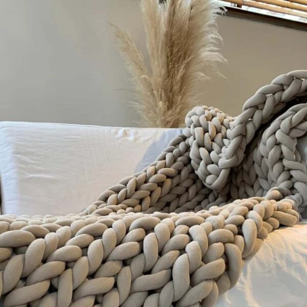 Manta Maxi Tricot Decorativa